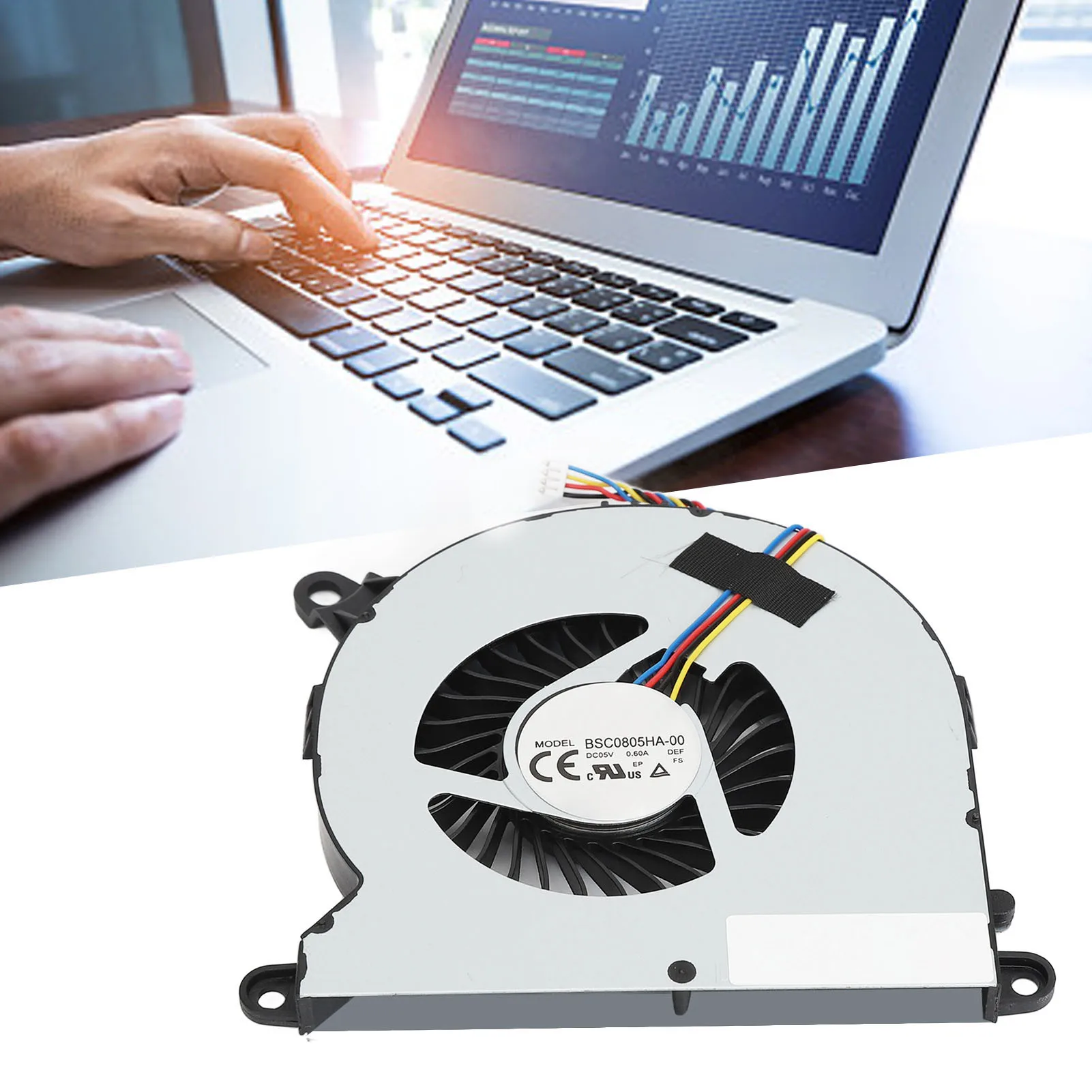 

Mini PC CPU Cooling Fan Compact BSC0805HA‑00 5V 0.6A 4 Pin Desktop CPU Cooling Fan Replacement for NUC8i3BEH for NUC8i7BEH