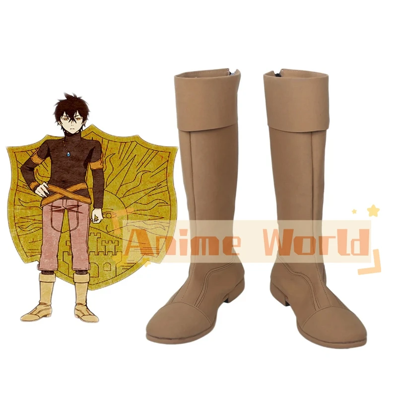 

Kingdom Golden Dawn Magic Knight Yuno Cosplay Boots Brown Shoes Custom Made
