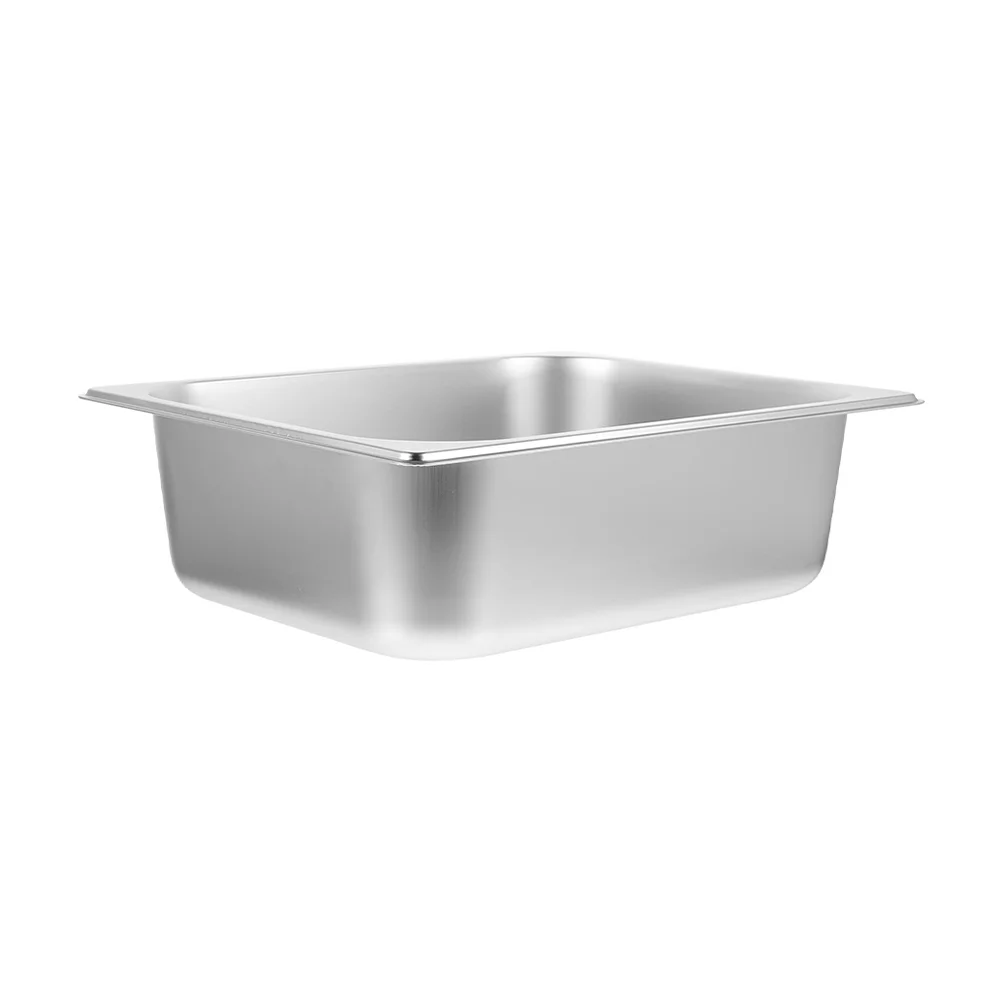 

Ice Cream Tub Stainless Steel Pan for Buffet Fruit Tray Cheers Container Food Serving Man Foods Holder