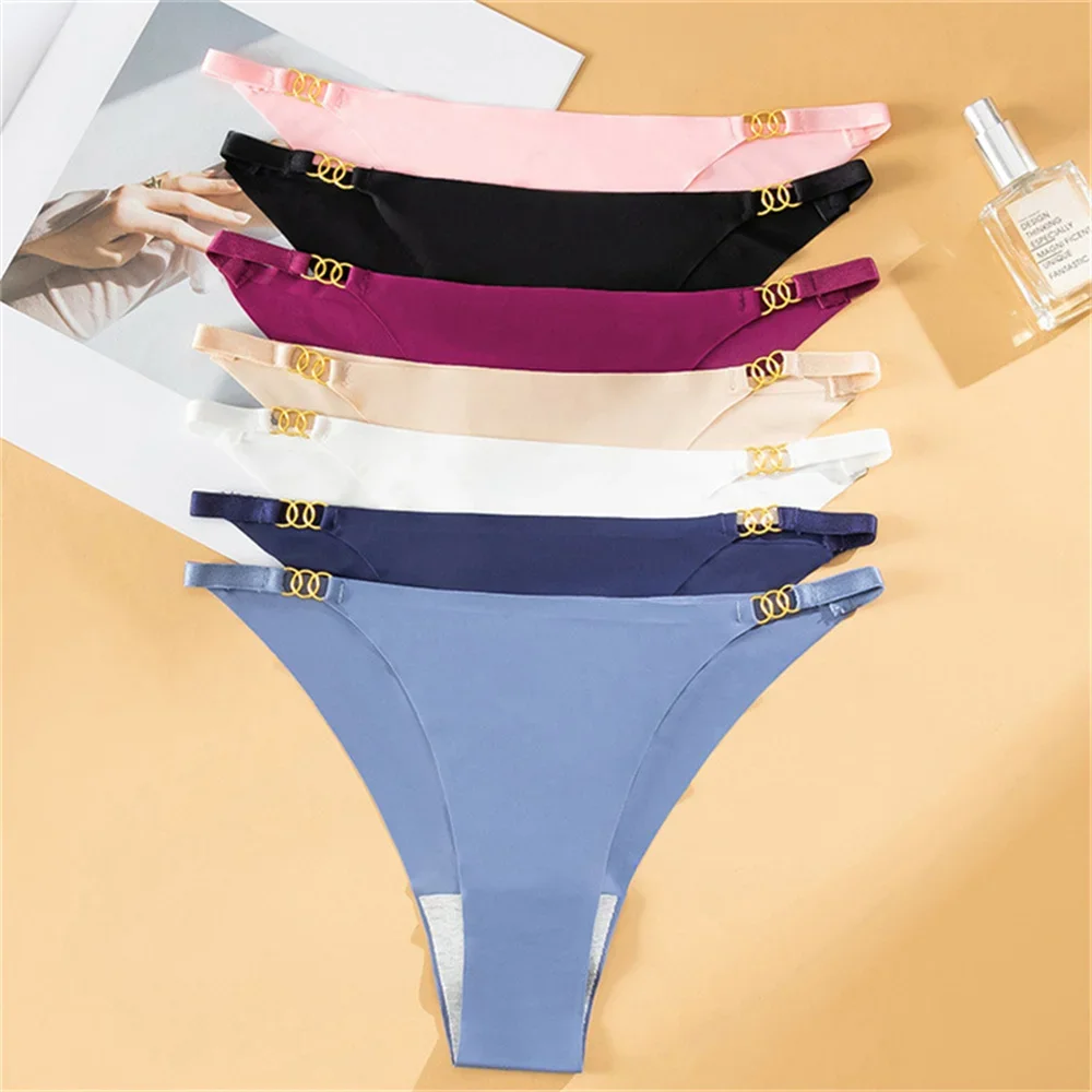 

8Pcs/Set Women's Solid Color Thong Panties Underwear Sexy Low Waist G-String Briefs Panties Comfort Intimate Lingerie Underpants