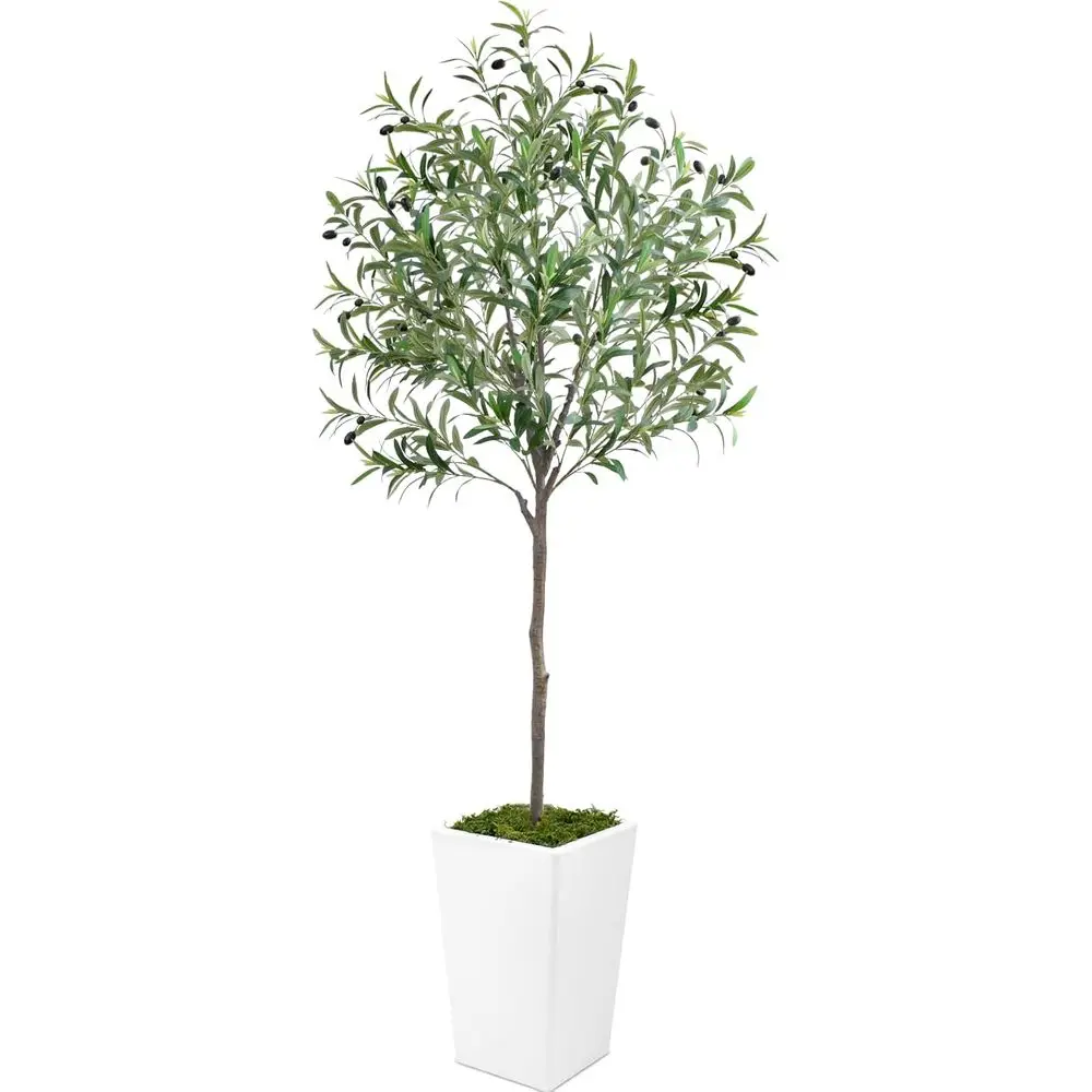 

Искусственное оливковое дерево высотой 6 футов с реалистичными листьями, подходит для использования в помещении и на улице, идеально для дома, гостиной, спальни.