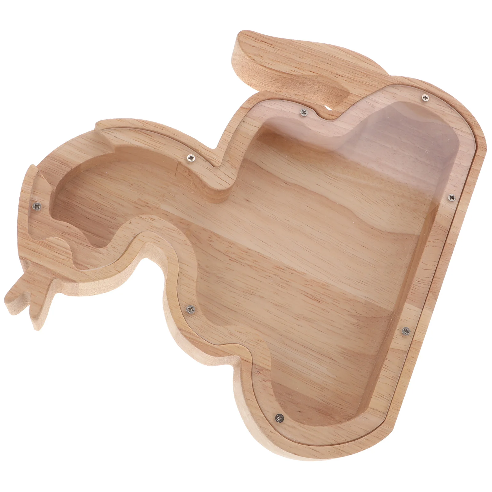 Wooden Dragon Shape Piggy Bank Kids Clear Coin Bank Boys Money Saving Box Animal Design Wooden Piggy Banks for Kids