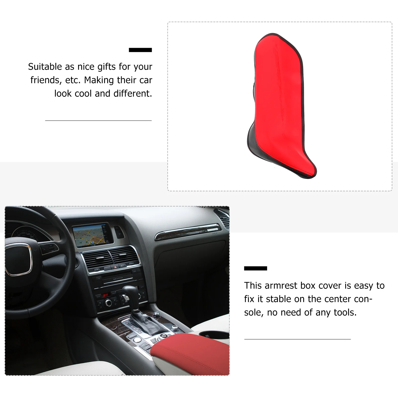 

Armrest Box Cover Breathable Wear Resistant Easy Install Universal Fit For Car Interior Protection Pet Claw Resistant No Tools