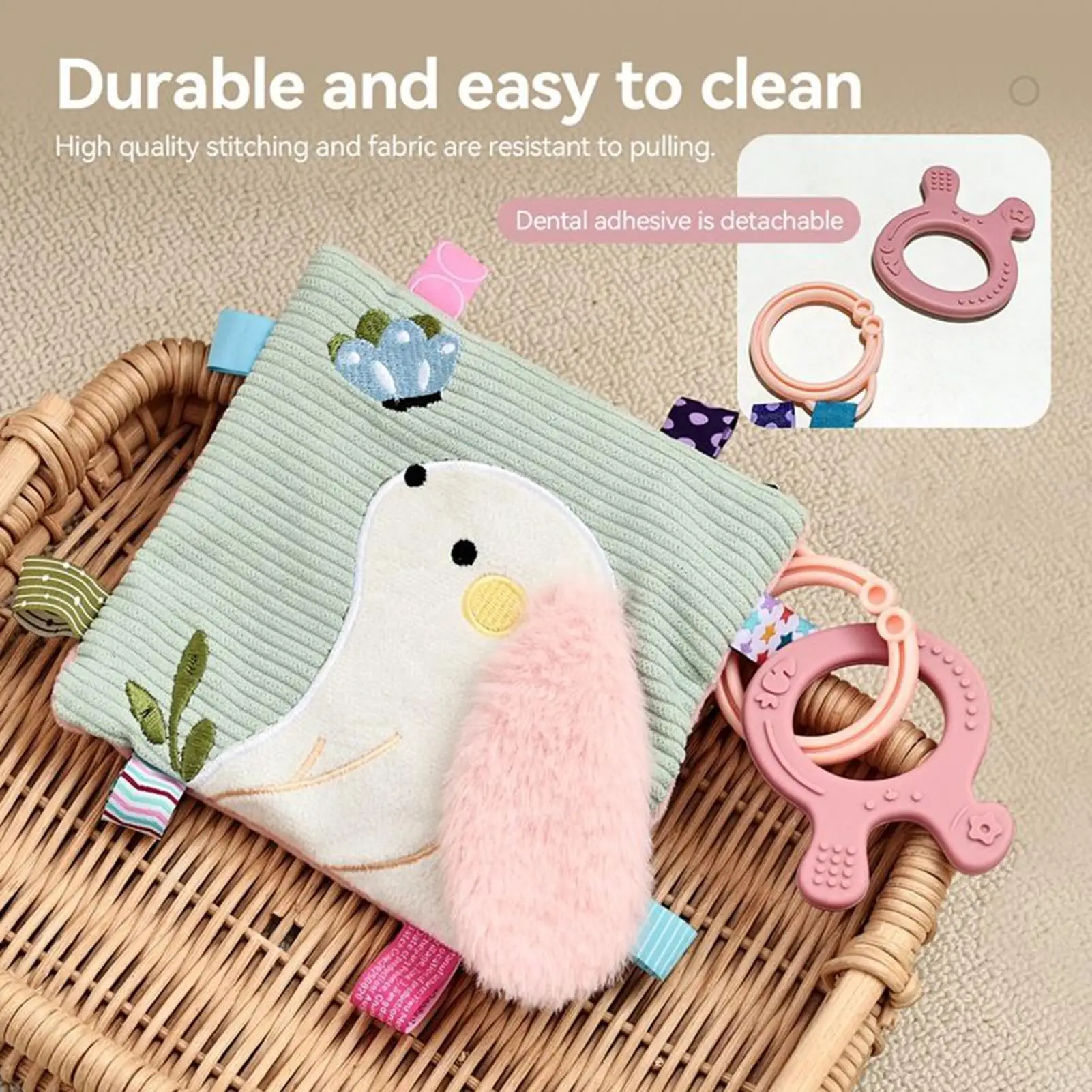 Kids Comfort Blanket Soothing Breathable Gentle Towel With Hook Soft Rabbit Security Blanket For Girl Car Seat Bed Travel Home