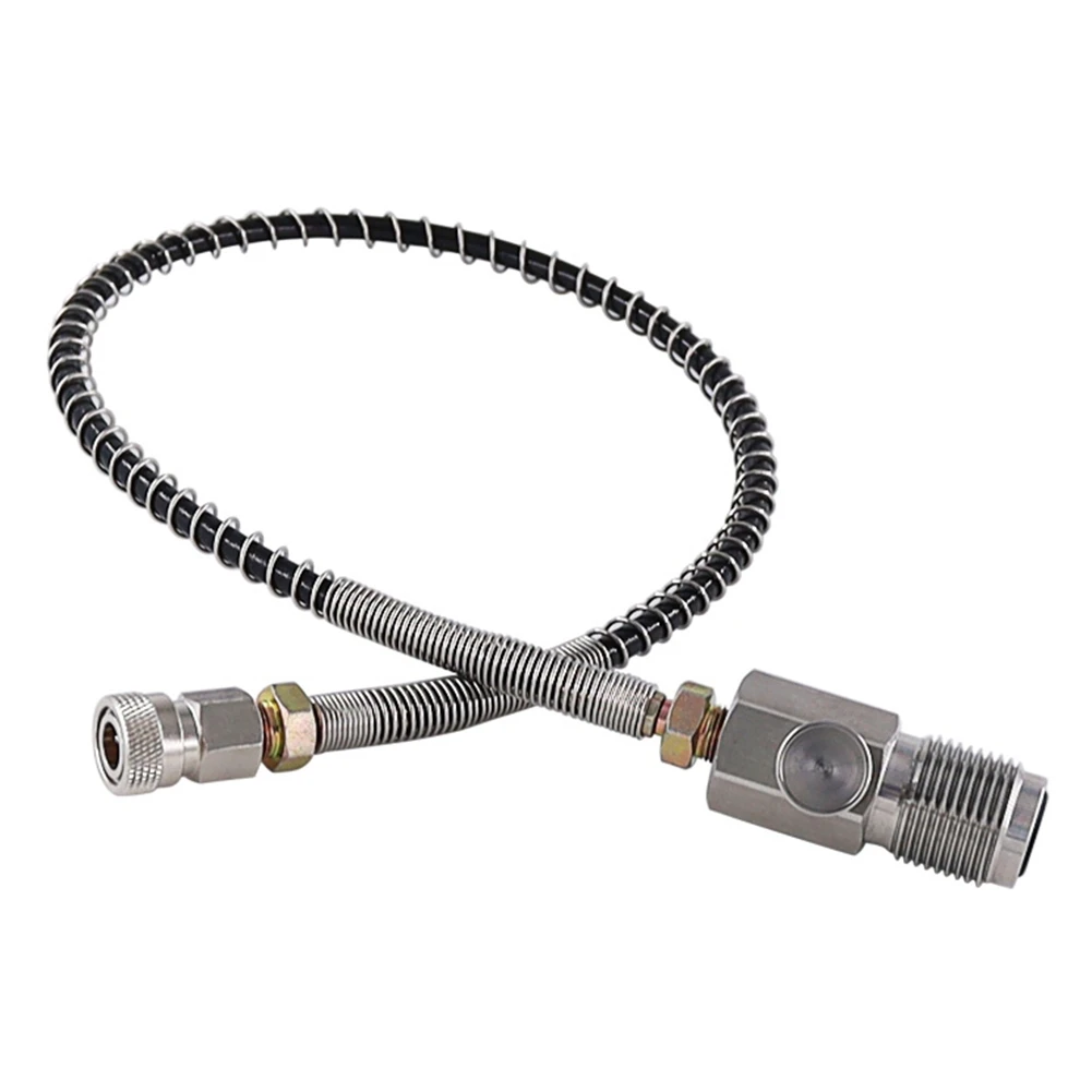 24 Inch Spring Wrapped Hose DIN Adapter Scuba Diving Filling Regulator Stainless Steel+Copper