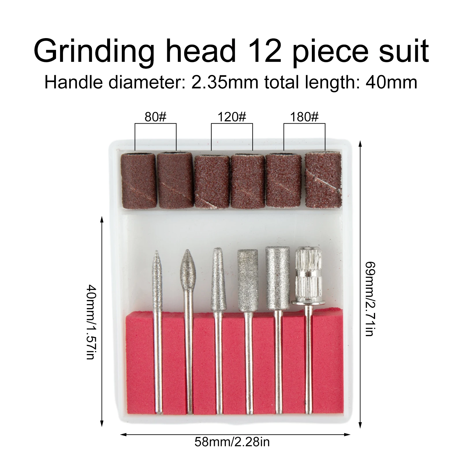 Smooth and Efficient Nail Drill Bits 12pcs Electric Cuticle Cutter Tips with Sandpaper and Metal Grinding Heads