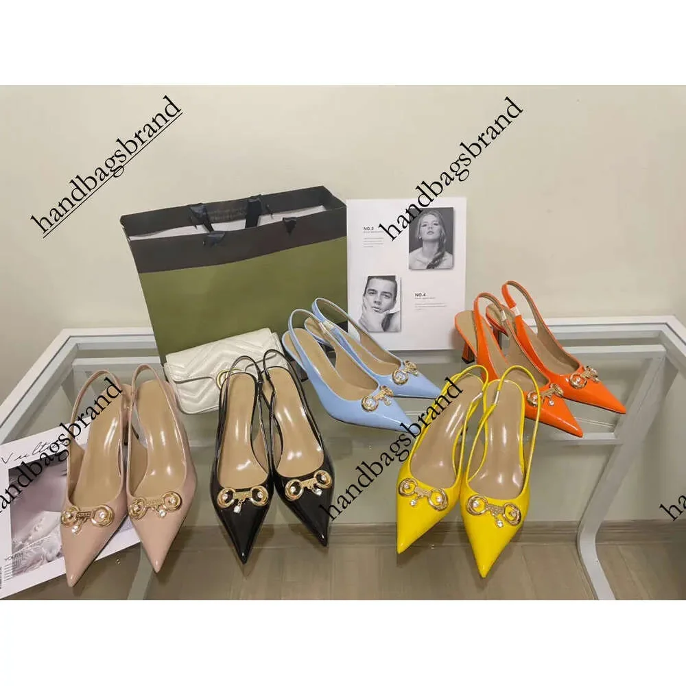 

wholesale price Classic Fashion Slides Lady Summer Sandals Designer Metal buckle Large Size Leather Thick bottom 7CM