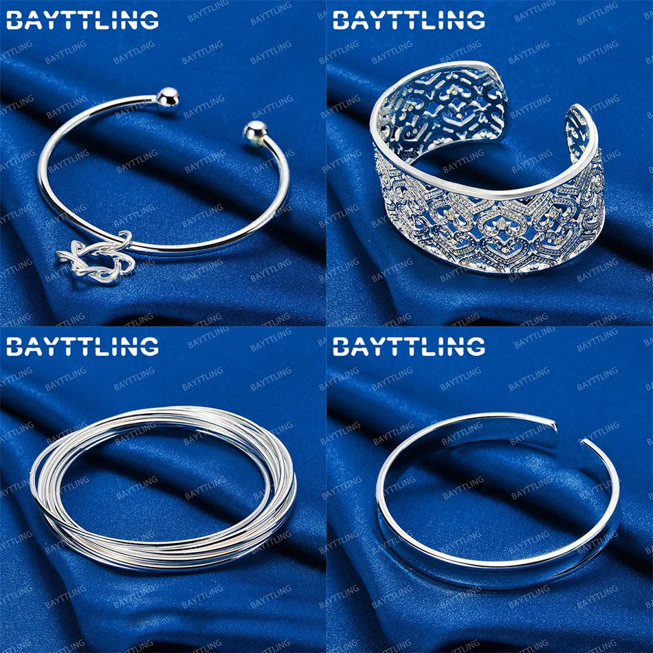 

Fashion 925 Sterling Silver Exquisite Hollow Star Bracelet Women's Wedding Party Jewelry Gift Engagement