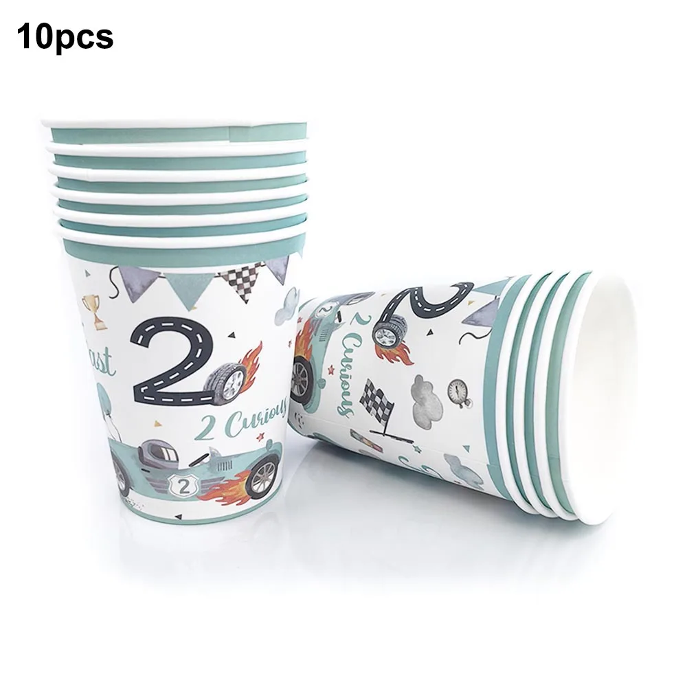 Blue Checked Racing Car Birthday Party Dinnerware Paper Plates Napkins for Boys Baby Shower Race Car Theme Birthday Decorations