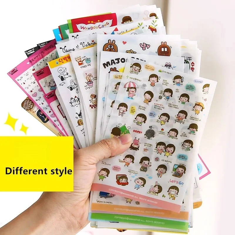 

6pcs/set Cute Kawaii Watercolor Wind Stickers Travel Diary DIY Notebook Diary Album Stickers Korean Stationery
