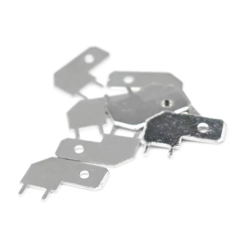 50pcs 4.8/6.3 Flag-shaped Inserts PCB Circuit Board Insert PCB L-shaped Corner Solder Thickness 0.8mm Welding Sheet