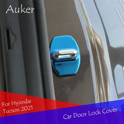 Car Door Lock Covers Caps Protective Case Stainless Steel Styling For Hyundai Tucson NX4 2021 2022 2023 2024 2025 Accessories