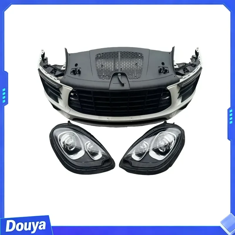 Classic High Quality Macan 95B Front Bumper Assembly Front Face Luminaire Radiator Head Mouth Gantry tank Condenser for