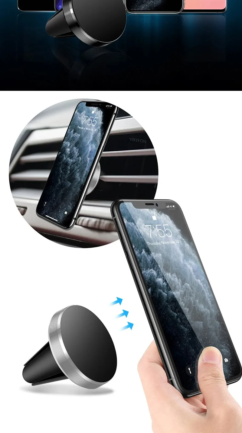 Universeller magnetischer Autotelefonhalter im Auto für iPhone 15 14 13 Samsung Magnet Air Vent Mount Handy-Unterstützung GPS – Detail 13