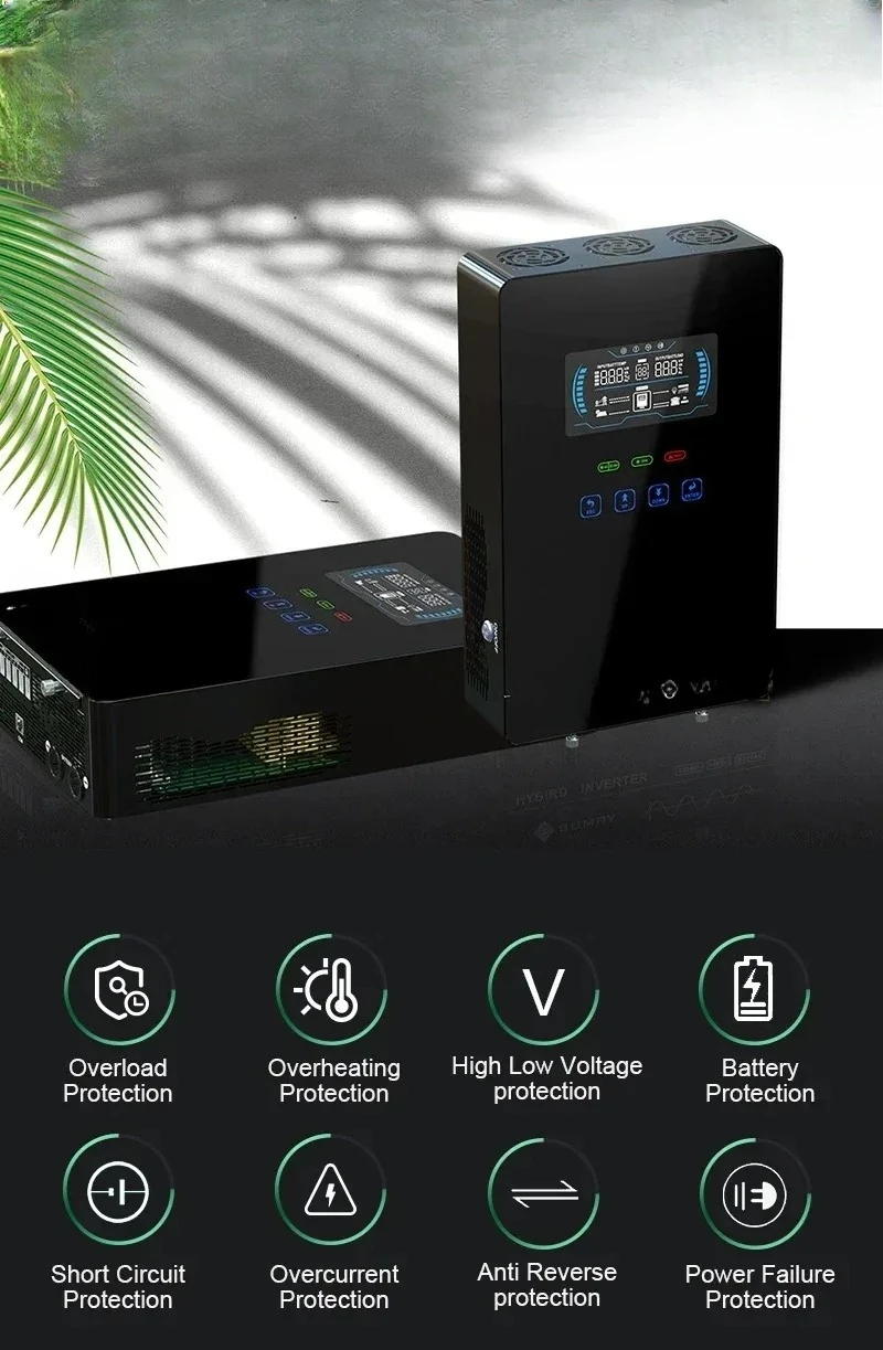 ECGSOLAX Hybrid Solar Inverter 4KW 24V 110/120V Pure Sine Wave Off Grid Inversor Built in MPPT 140A Solar Charge Home inverter view 2