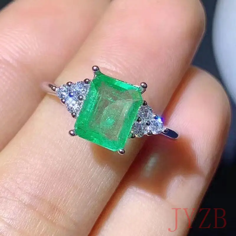 Square AAA Natural Emerald 925 Sterling silver Pendant Necklace Emerald Charm Pendant Necklace fashion jewelry