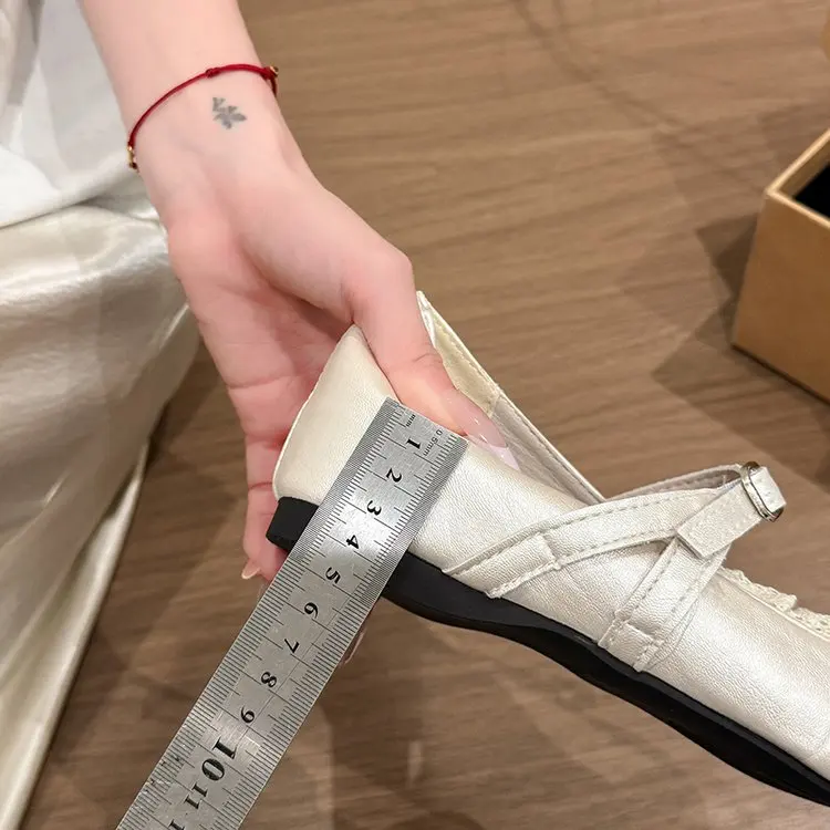 Mary Jane Ballet Flat Shoes Women's Spring Summer New Style  Knot One Strap Closure Ultra Fiber Lined Rubber Soled