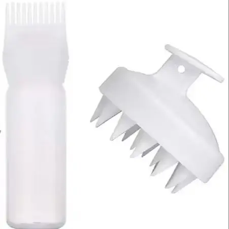 Comb Applicator Dispenser for Hair Oil Reusable Scalp Massager Shampoo Brush Dye Hair Tool for，Special for Real Hair Wigs