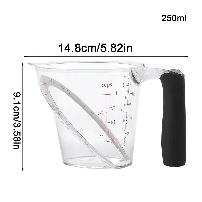 250Ml Ps Clear Graduated Transparent Scale Measuring Cup Kitchen Beaker For Liquid Seasoning Juice Baking