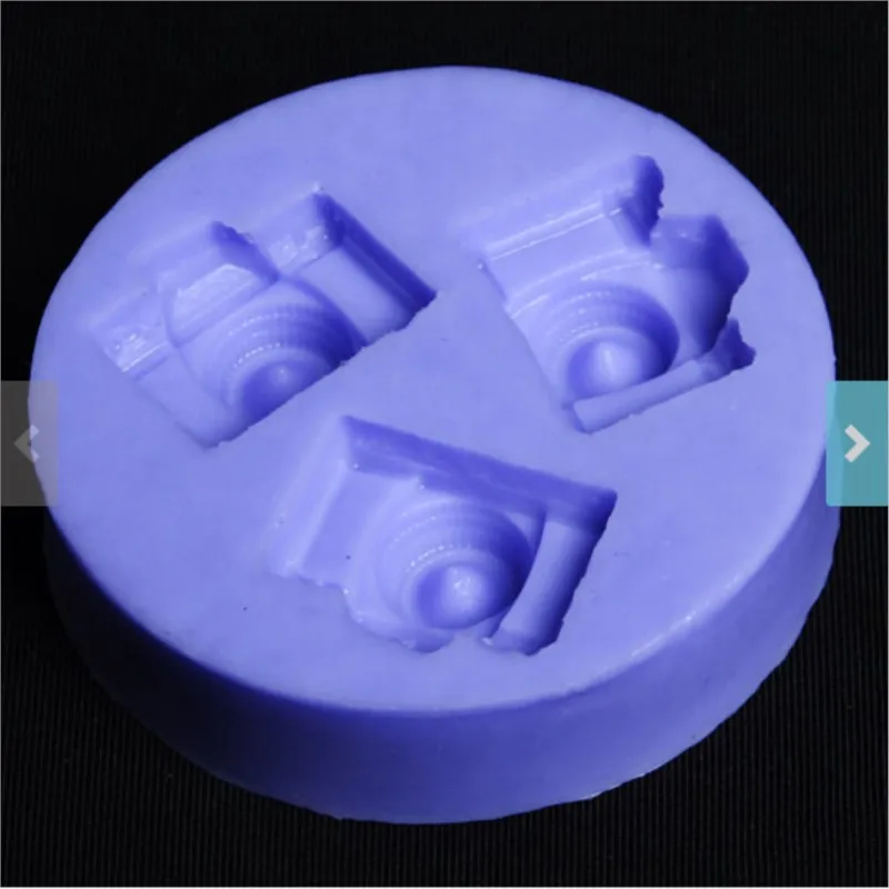 3-cavity Camera Shaped Fondant Mold Candle Mold Resin Mold Soap Silicon Tiny Aroma Stone Moulds Silicone Rubber PRZY 001