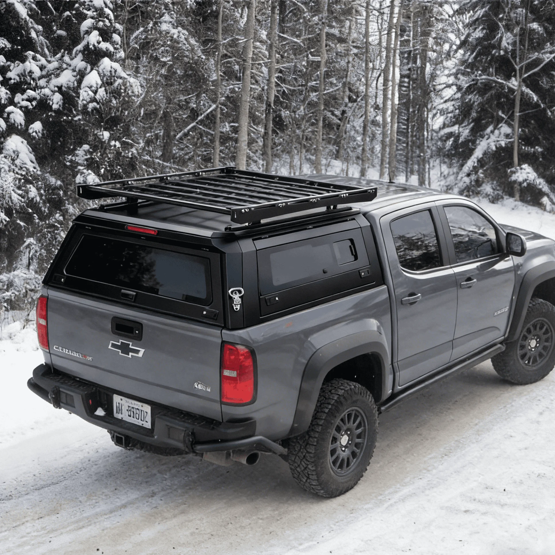 Top Grade Work Pickup Cap Lockable UV Resistant Topper Canopy for Ridgeline &  GMC Colorado (High Rise + Side Tent)
