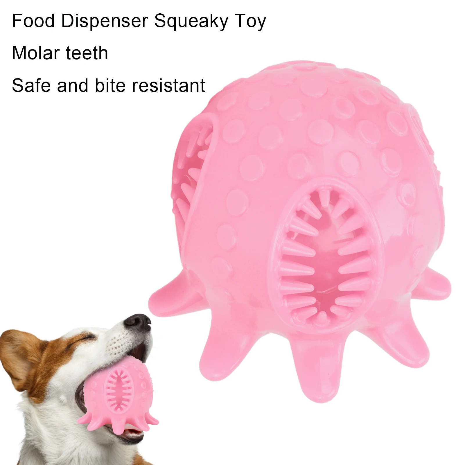 Octopus Shape Dog Teeth Cleaning Chew Ball Food Dispenser Squeaky Toothbrush Bite Toy