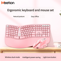 Premium Ergonomic Dual Mode Keyboard Mouse Combo | 2.4G+Bluetooth Rechargeable | Wrist Rest & Multimedia Keys | 3 Colors