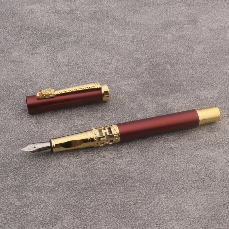 1pc Parallel Fountain Pen Frosted red Calligraphy Pen 0.7/1.1/1.5/1.9/2.5/2.9mm Nib Office Supplies Ink Pens
