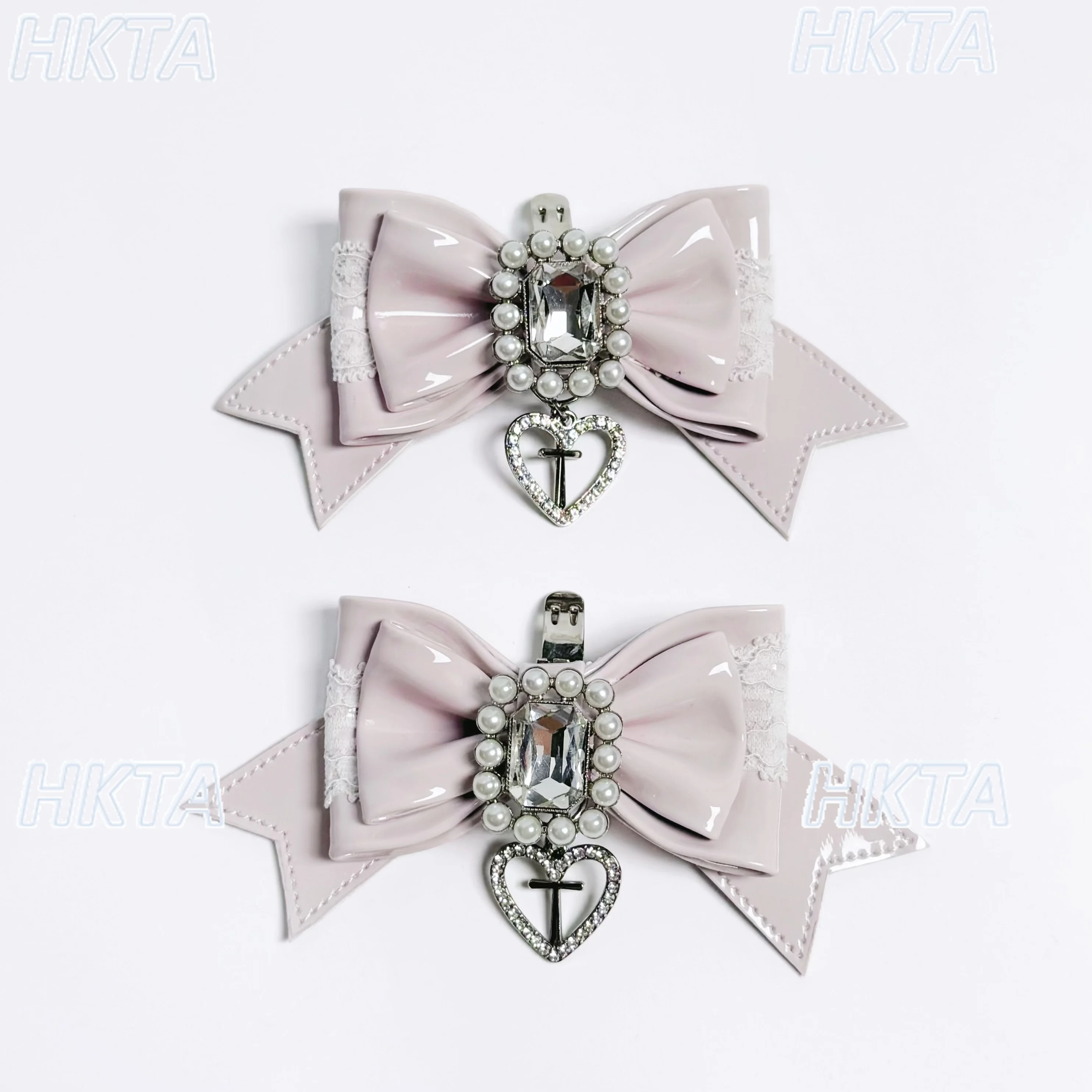 日本の靴クリップスウィートマイン量産秋ローファーパールリボンラインストーン手作り靴装飾DIYアクセサリー