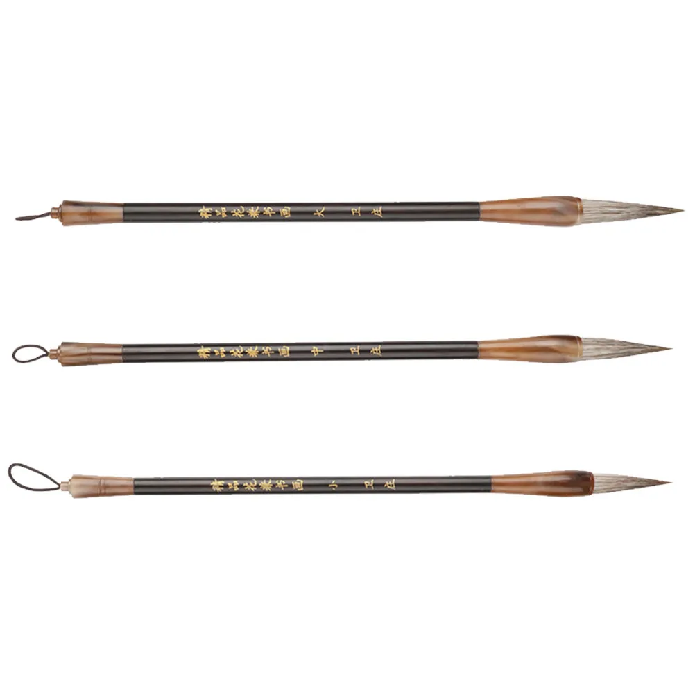 

Набор из 3 традиционных каллиграфических кистей, прочные кисти для письма, не оставляющие ворсинок, для китайской живописи, искусства суми, для студентов и учителей