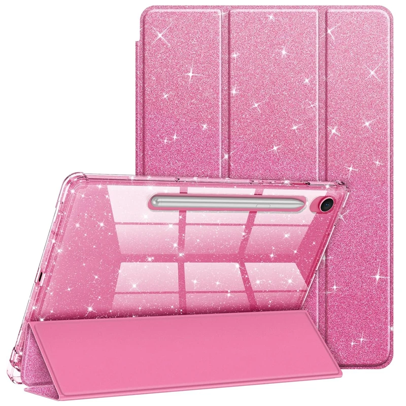 For Samsung Galaxy Tab S10 lite S9 S10 FE 10.9 Case With Pencil Holder Galaxy Tab A11 A9 + Plus S11 11 8.7 Smart Sparkling Cover