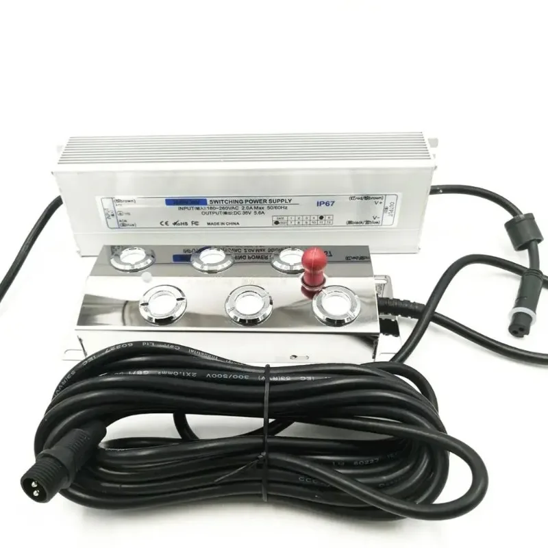 DC 48V 6 Head Air Humidifier Ultrasonic Mist Maker Fogger Greenhouse for Hydroponics+220V Waterproof Switching Power Supply