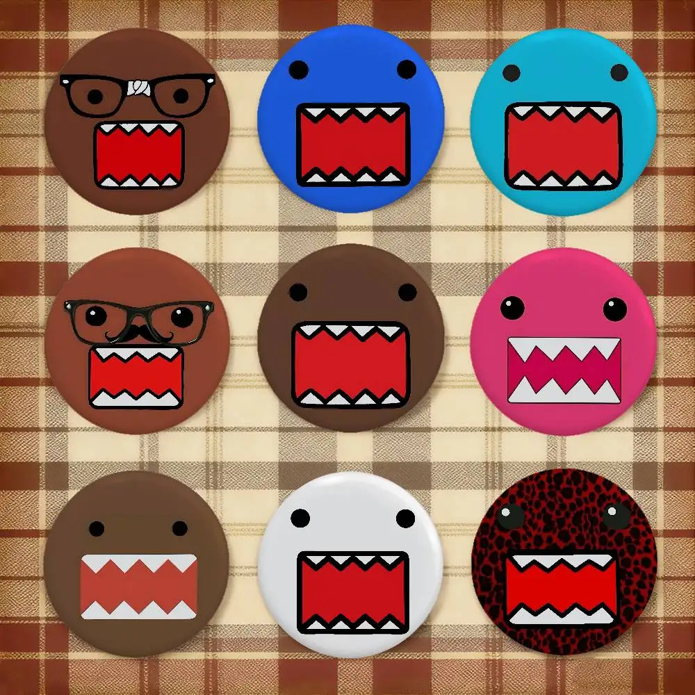 Cute D-Domo Kun Brooches Stylish Ornament Pins Exquisite Round Badge Bag Accessories Jewelry Gifts