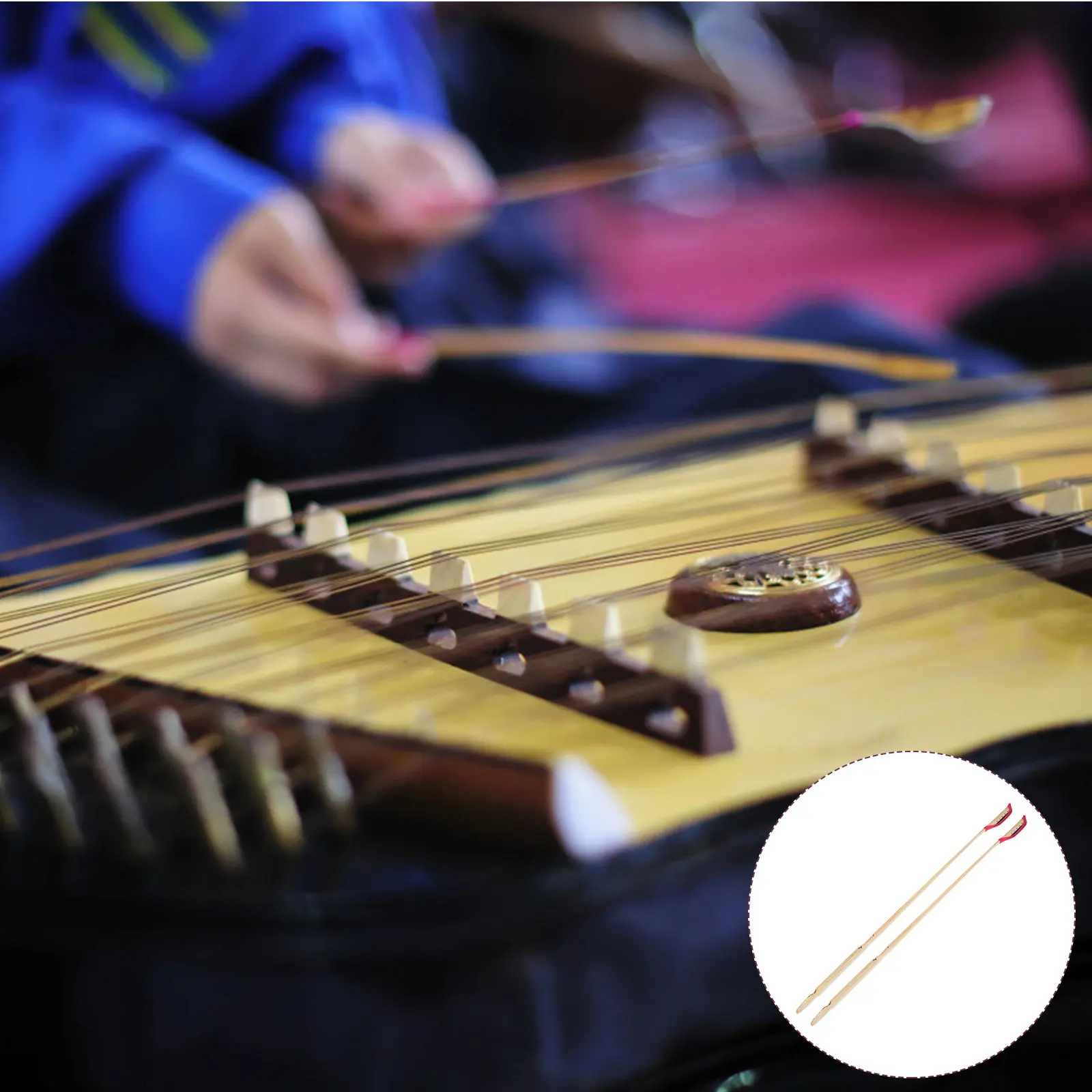 

2Pcs High-Class Ebony Yangqin Head Dulcimer Jean Bamboo with Weight-Reducing Holes Supple Hard Smooth Elastic Dulcimer Supplies