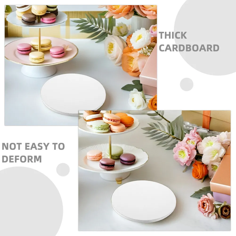 7Pcs 10 Inch Round Cake Boards Thick White Cardboard Greaseproof Cake Base Stable Display Wedding Birthday Decorating - view 4