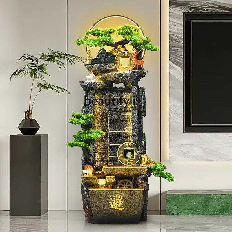 

Cy56 Rockery flowing water ornament circulation living room decoration water curtain wall water feature lucky housewarming open