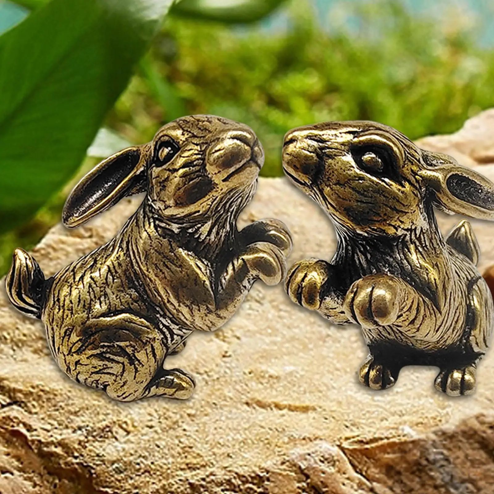 2 × تماثيل نحاسية على شكل حيوانات هدية محمولة من النحاس الرقيق #2