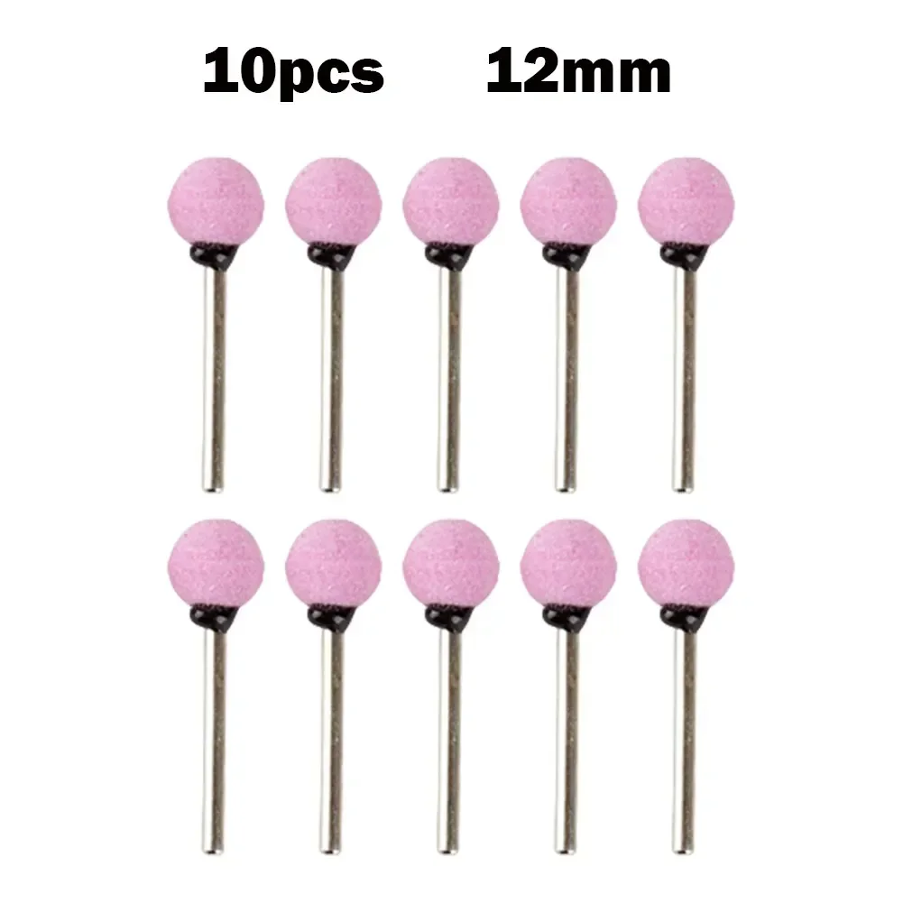 10 Chiếc Trục 3Mm Gắn Gốm Đầu Mài Điểm Hình Quả Bóng Đánh Bóng Nhám Con Quay Bánh Xe Dụng Cụ Điện