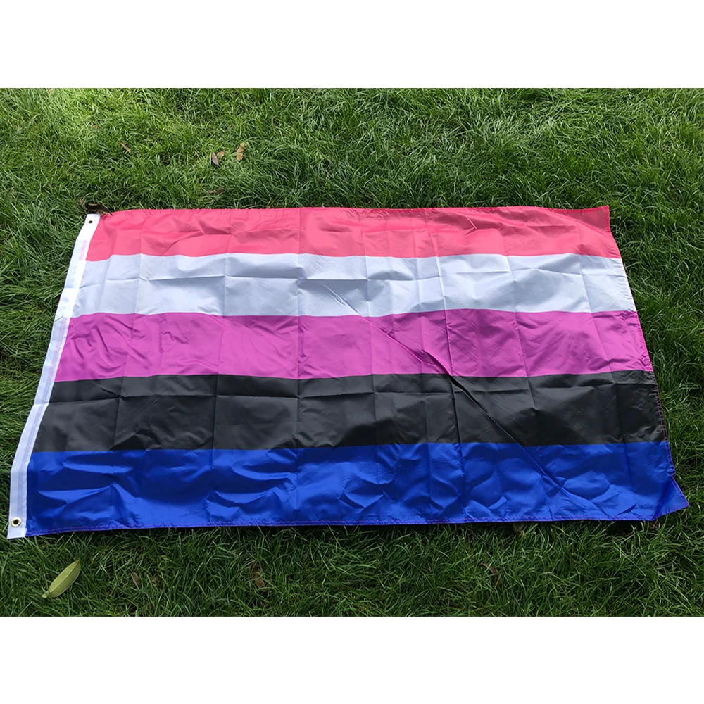 （TIKI FLAG）3x5fts  90x150cm LGBT genderqueer Genderfluid Gender fluid pride Flag  polyester hanging banner for home decoration