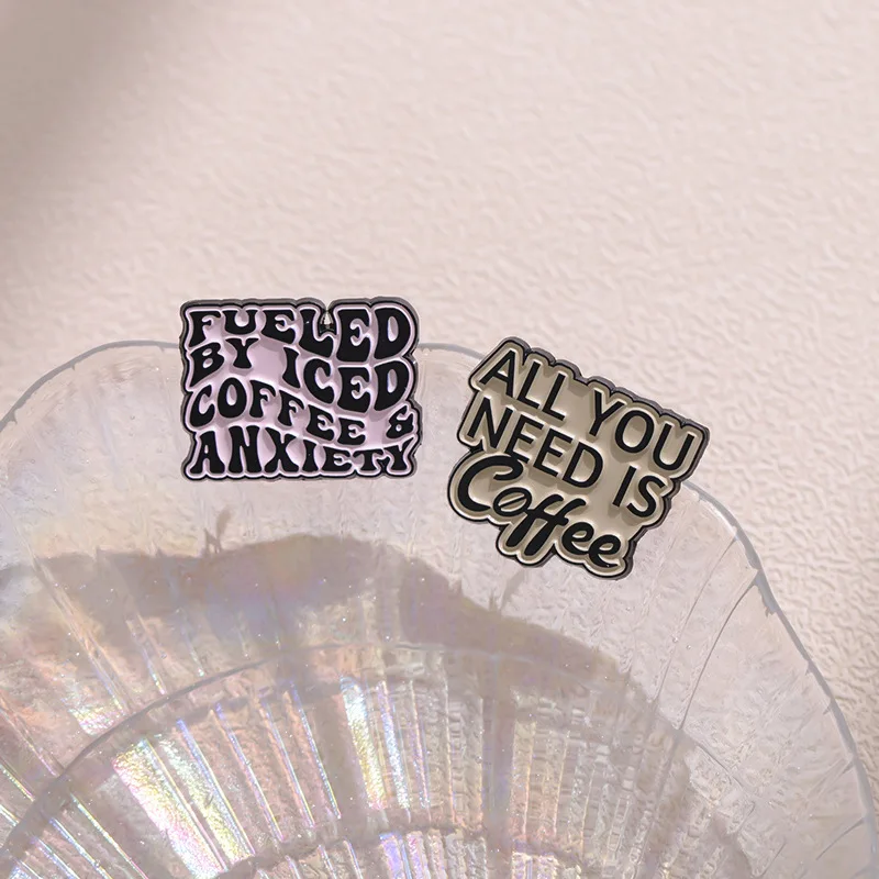 Life Happens Coffee Helps Enamel Pin Creative Fuel Deja Brew Powered By Coffee Brooches Lapel Badge Jewelry Gifts for Friends image 5
