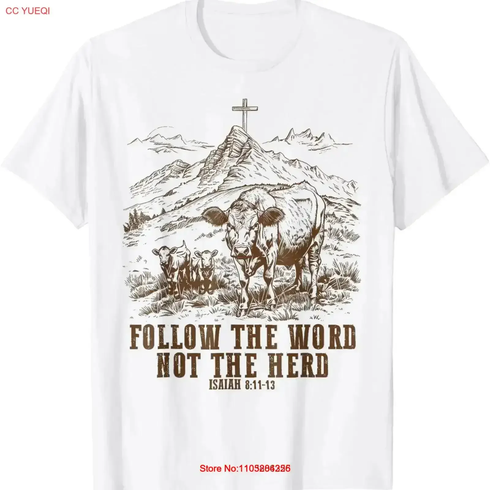 Cow Follow the Word Not Herd T Shirt vintage Washed graphic Slightly homme Stretched Soft designer clothes vintage Washed