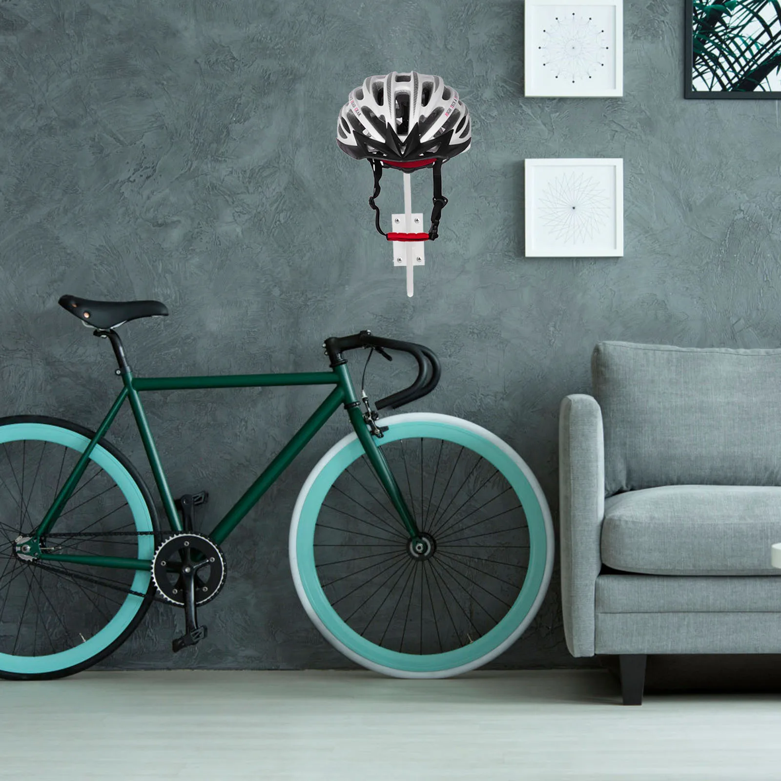 

Carbon Steel Rack Sturdy Wall Mounted Storage Stand Compact Organizer for Motorcycle Helmets Hats Coats Home