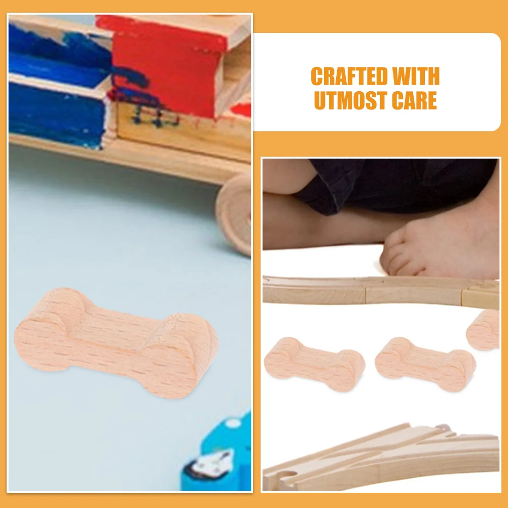 

5Pcs Wooden Train Track Buckle Durable Railway Connection Parts DIY Kids Pretend Play Train Track Pieces Railway Buckle