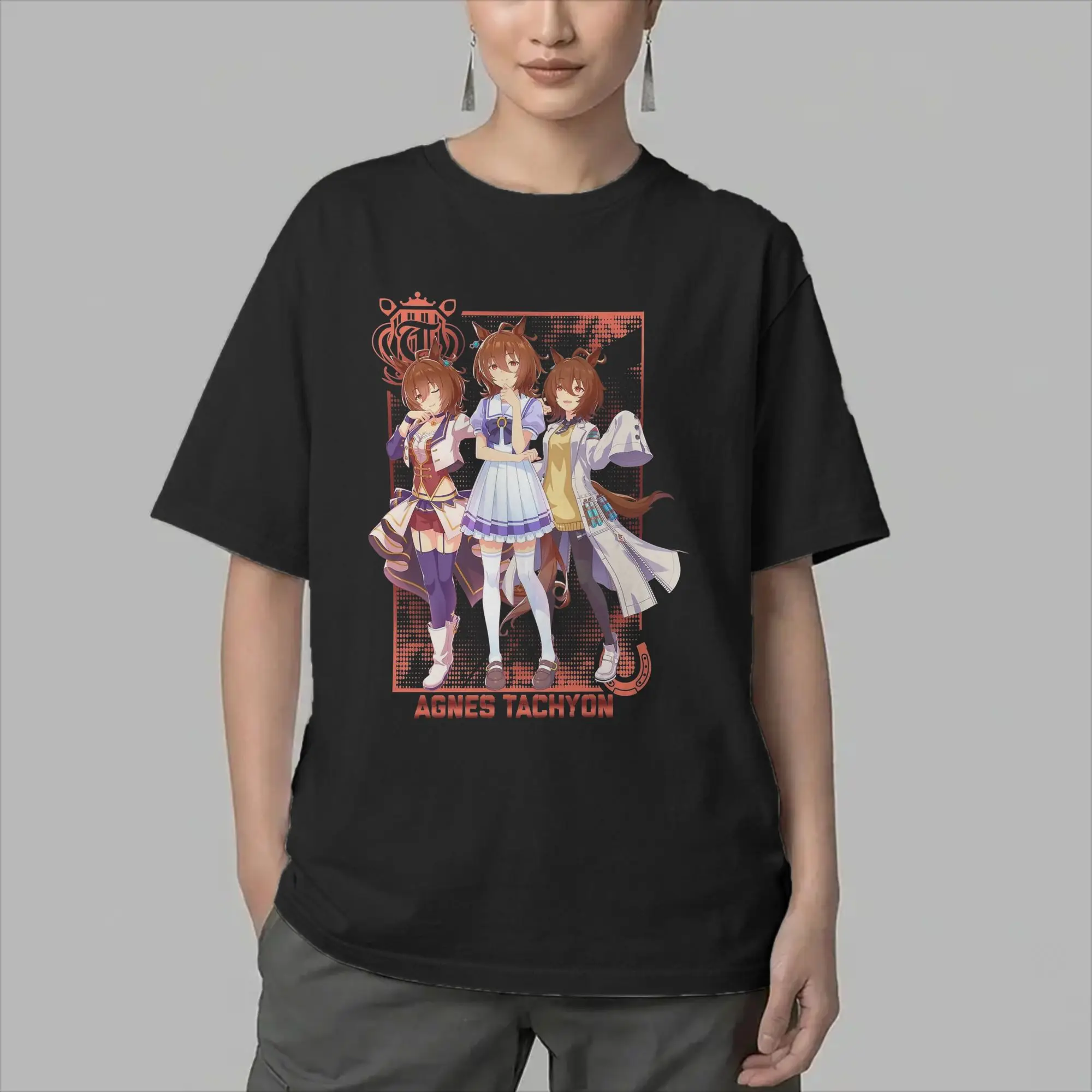 Men's Agnes Tachyon Uma Musume Anime T Shirt  Cotton Tops Cool Short Sleeve O Neck Tee Shirt Plus Size T-Shirts