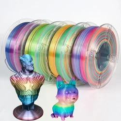 3D Printer Filament Rainbow Silk PLA 1.75mm Dual/Triple Gradient Extrudeuse Filament 3D Printing Material 250/200g