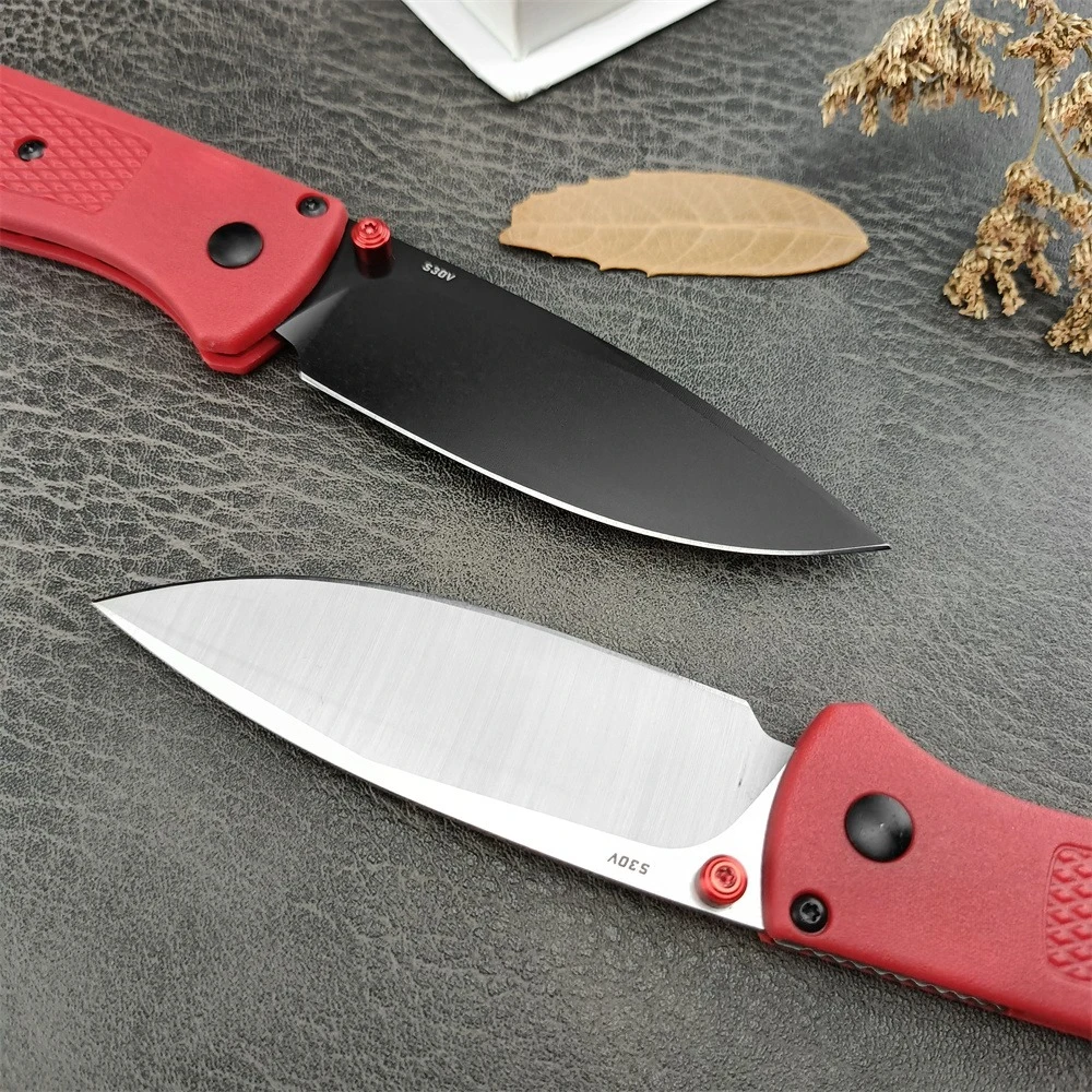 Hot Red Nylon Fiberglass Handle BM 535 Pocket Folding Knife 440C Blade Outdoor Hiking Camping Knives Hunting Survival EDC Tools - view 4