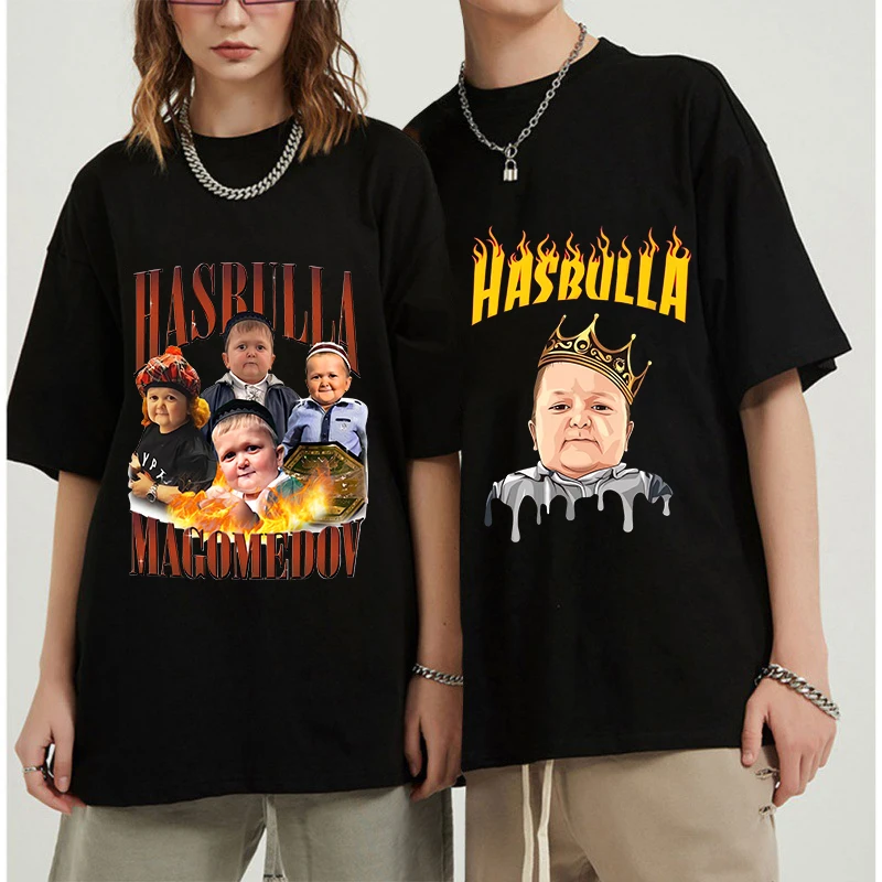 Team Hasbulla Shirt 2023 Hot Men Kawaii Graphic Hasbulla T Shirt Unisex Grunge Funny Cartoon T-shirt Fashion Cute Tops Male 90s