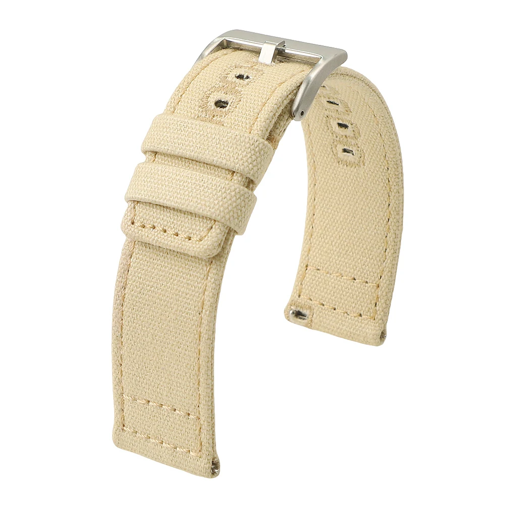 Snelspanner Nylon Canvas Horlogeband 18mm 19mm 20mm 22mm Armband Geborstelde Gesp Horlogebanden Voor Smartwatch Accessoires
