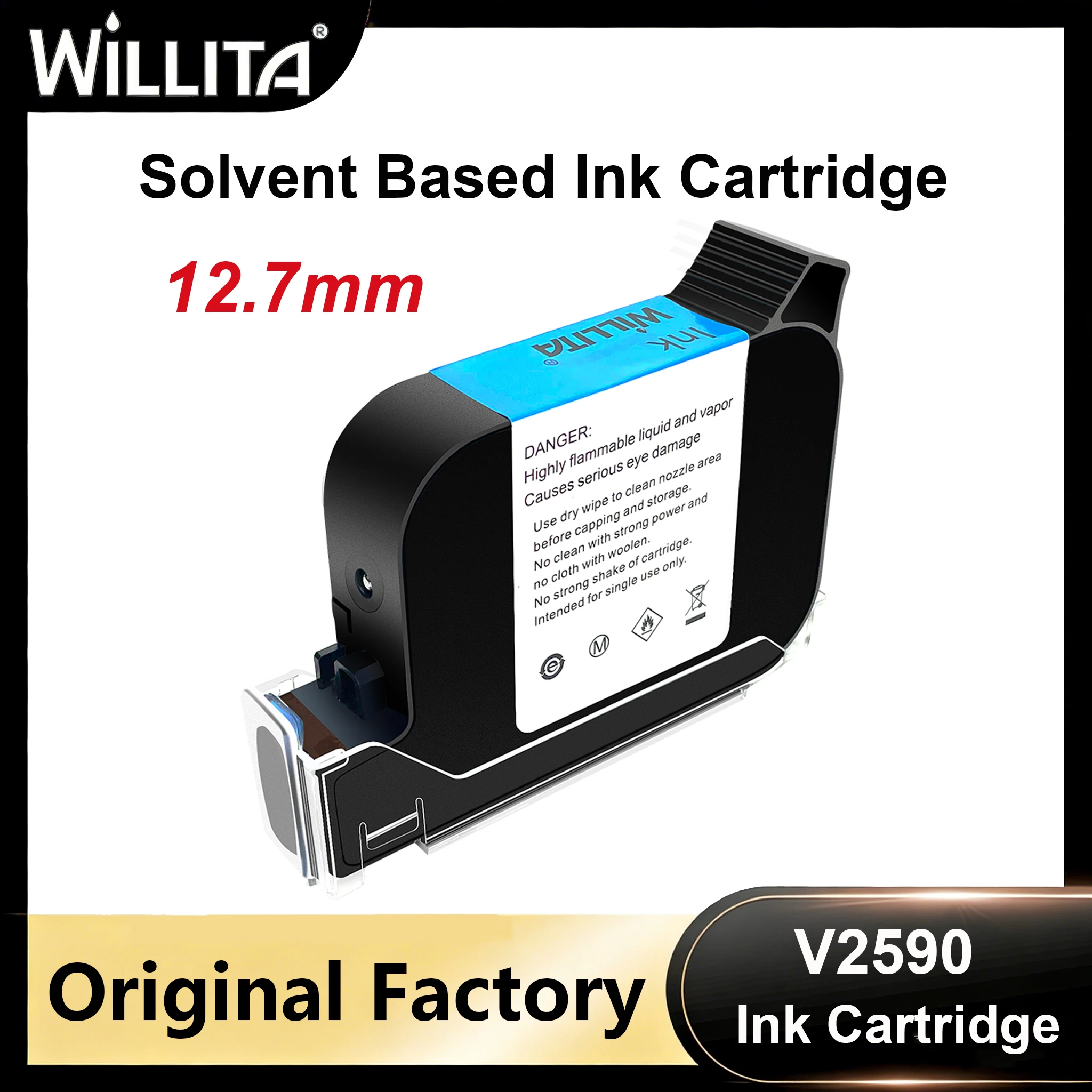 WILLITA 12.7mm A Level Quick-Drying Ink Cartridge Original Factory Black White Yellow Red Ink 42Ml Large Capacity High Adhesion