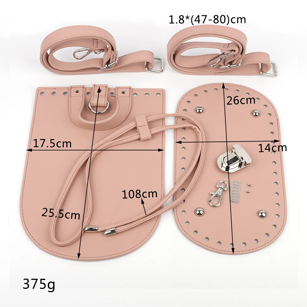 1Set Handmade Handbag Shoulder Strap Flap Cover Bag Kit Set Leather Bag Bottoms With Hardware Accessories For DIY Bag Backpack